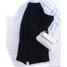 Базовый комплект: топ + юбка на шнуровке черный