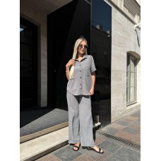 Легкий Костюм 3 в1 (рубашка, штаны, майка) серый