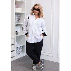 Джинсовый костюм двойка: рубашка+брюки черный