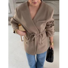 Пиджак свободного кроя на подкладке с подплечниками мокко