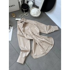 Базовая рубашка на пуговицах (хлопок) бежевый