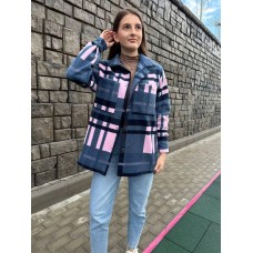 Флисовая рубашка в клетку синий