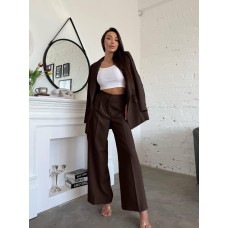 Костюм классического кроя (пиджак без подкладки+брюки свободного кроя) шоколад