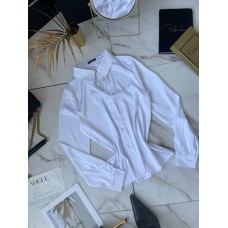 Элегантная рубашка с длинными рукавами с манжетами белый