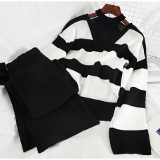 Женский Костюм ангоровый: штаны вязка+кофта черный