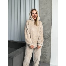 Приятный махровый домашний костюм/пижама бежевый